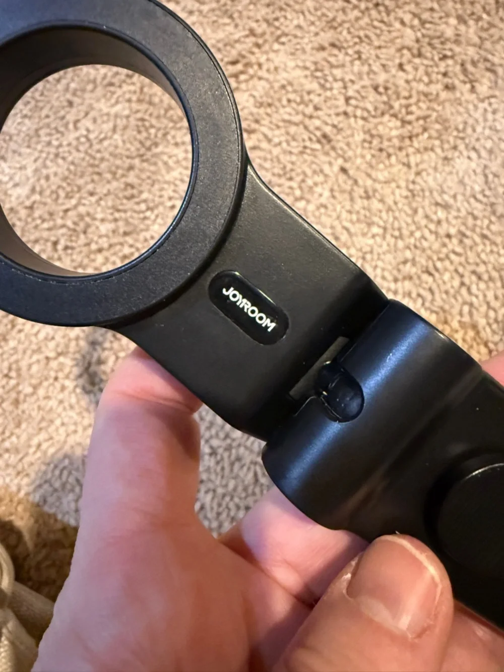 Pair of black clamp phone holders